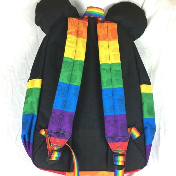 DISNEY Loungefly Rainbow Mickey Mouse Backpack - Picture 3 of 8